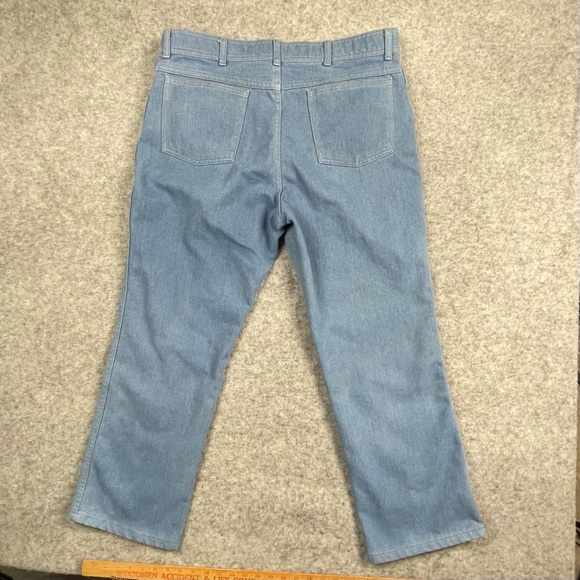 Wrangler Authentic Denim Mens 38x30 Blue Light Wash Straight Leg‎ Jeans - Picture 10 of 11